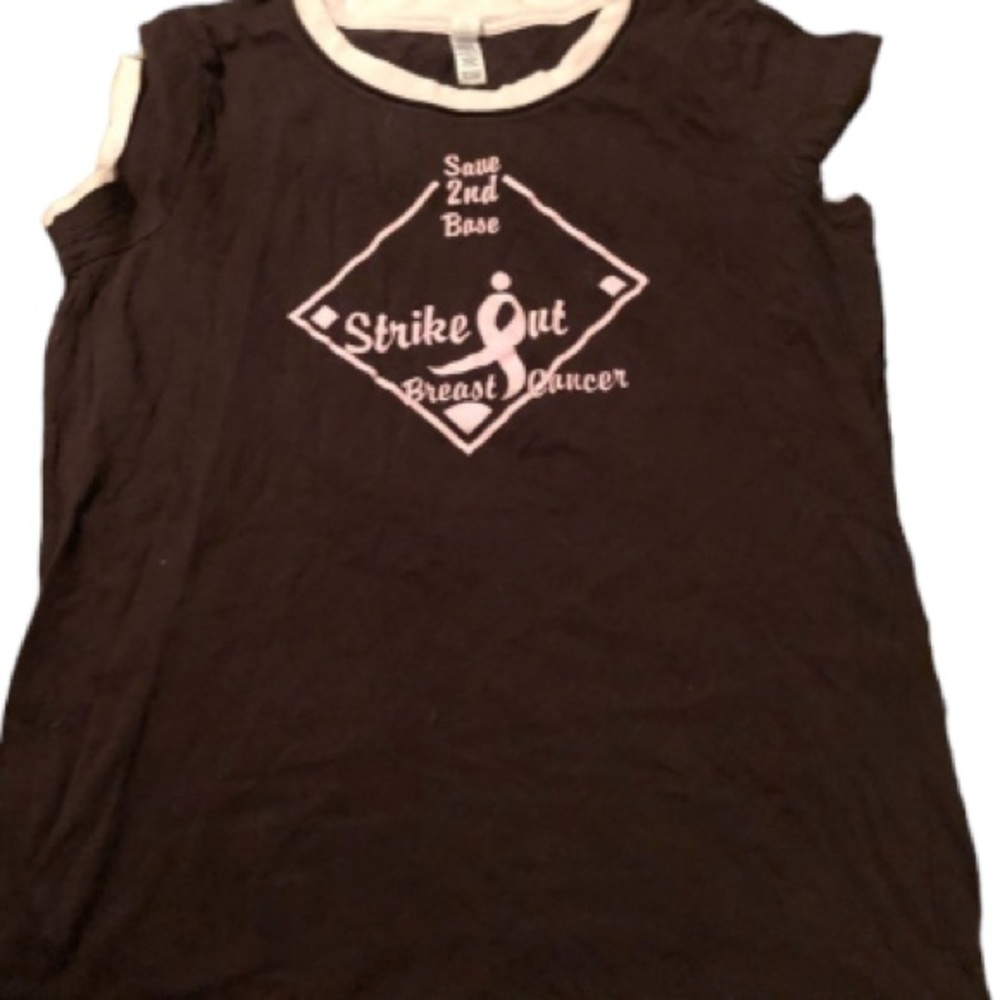 BREAST CANCER AWARENESS X-Large tee Bella brown & pink “Save second bass